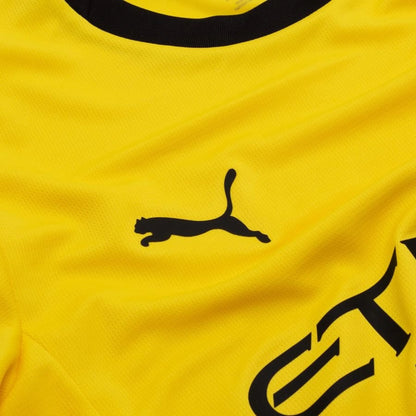 PUMA logo view on the Girona FC 2025/26 Away Yellow Shirt