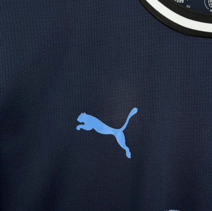 Puma logo view on the Girona 2025/26 Third Navy Jersey
