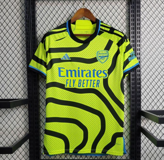 Arsenal 23/24 second away lime/black shirt