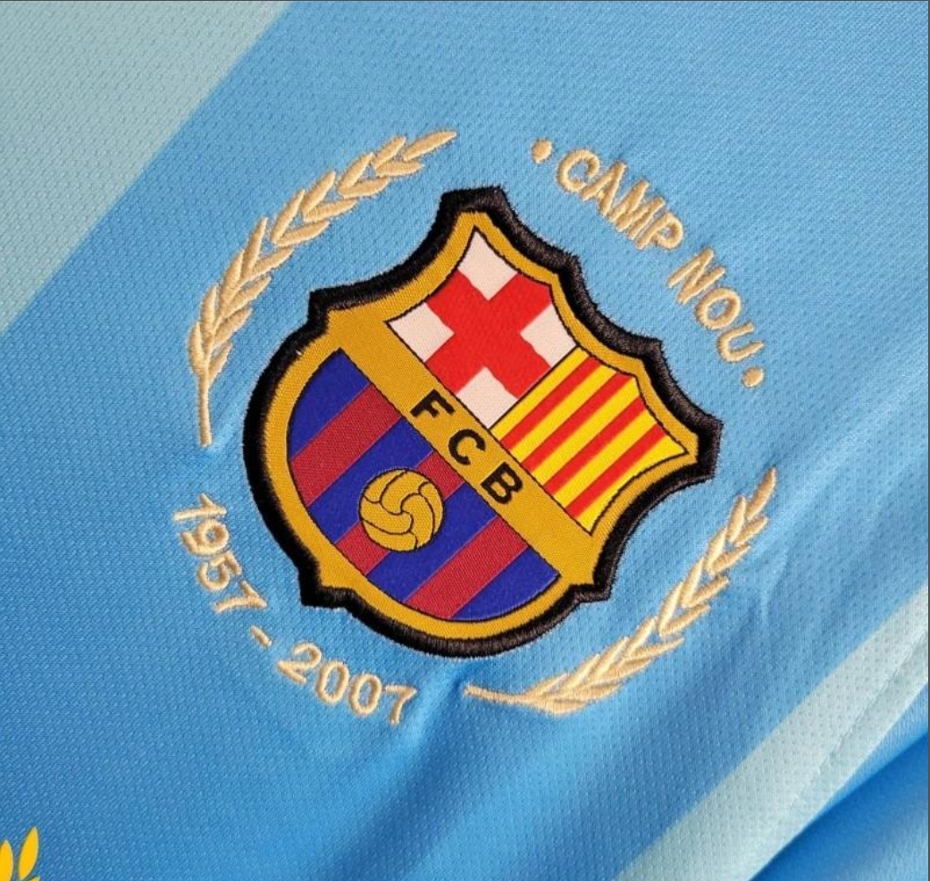 Barcelona 07/08 away blue shirt