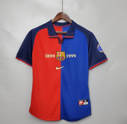 Barcelona 99/00 100th anniversary red/blue shirt