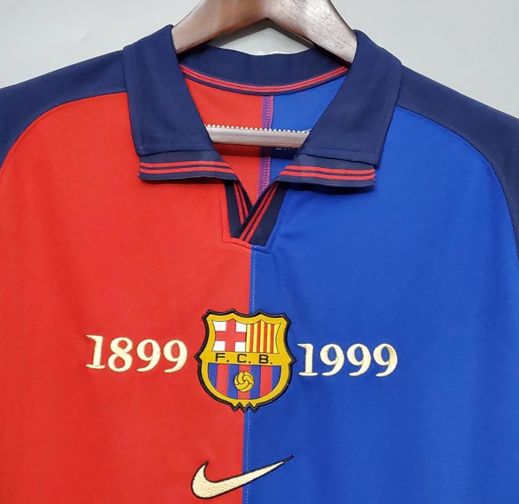 Barcelona 99/00 100th anniversary red/blue shirt