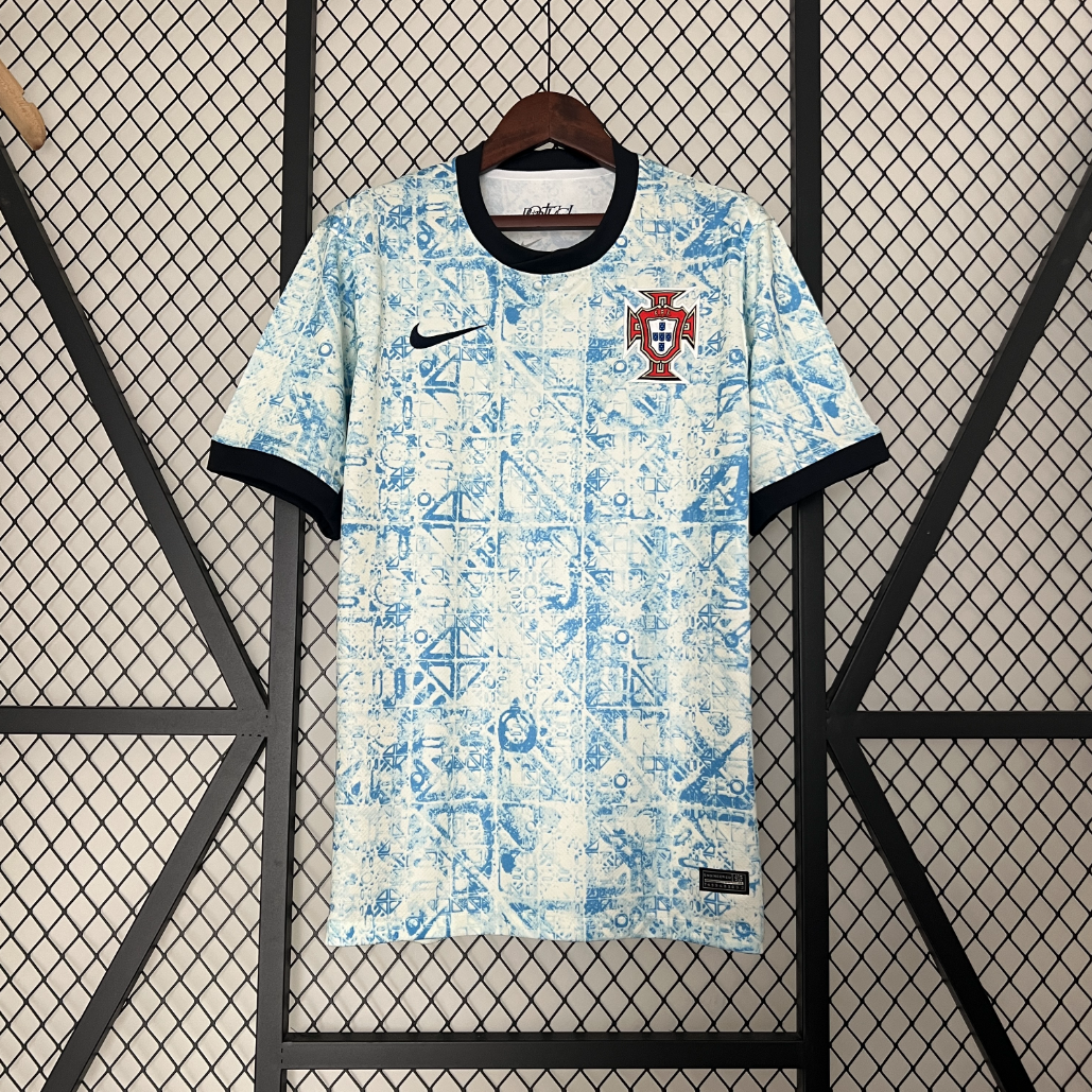 Portugal 2024 away white/blue shirt