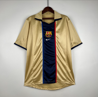 Barcelona 2002 away gold shirt