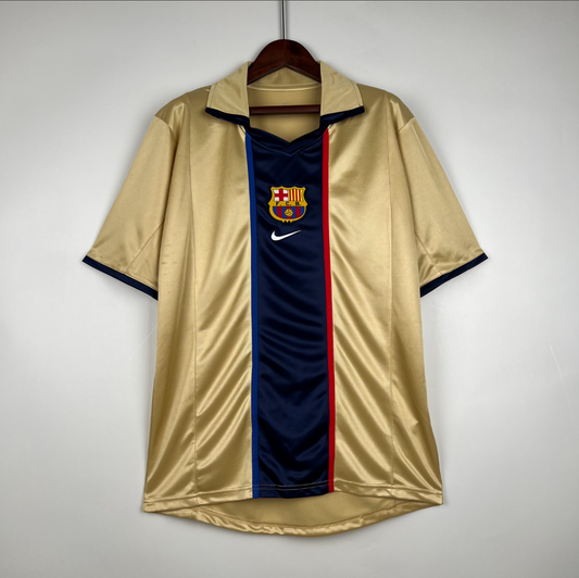 Barcelona 2002 away gold shirt