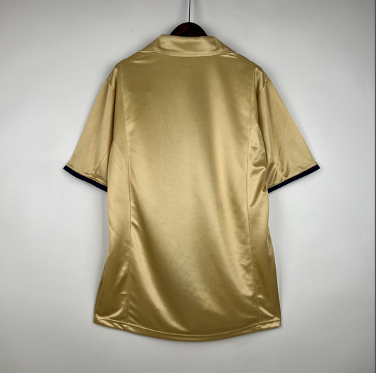 Barcelona 2002 away gold shirt