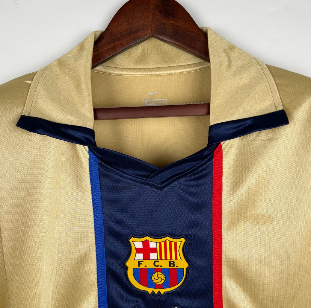 Barcelona 2002 away gold shirt