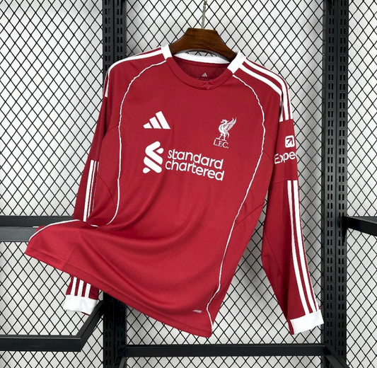 Liverpool 25/26 Long Sleeve Home Jersey – A Classic Reborn