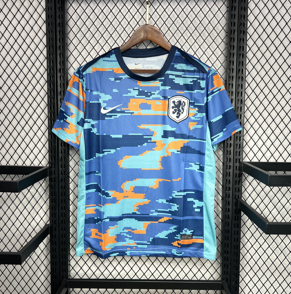 Netherlands 2024/2025 Pre-Match Training Blue Football Jersey
