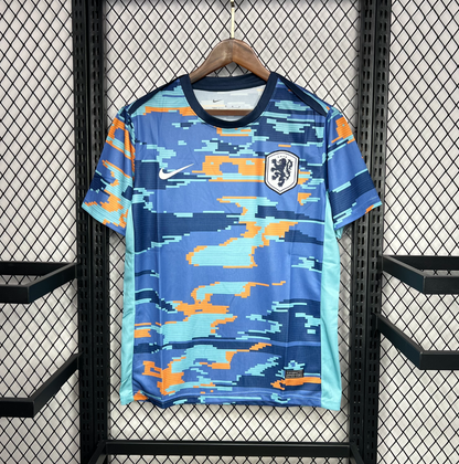 Netherlands 2024/2025 Pre-Match Training Blue Football Jersey