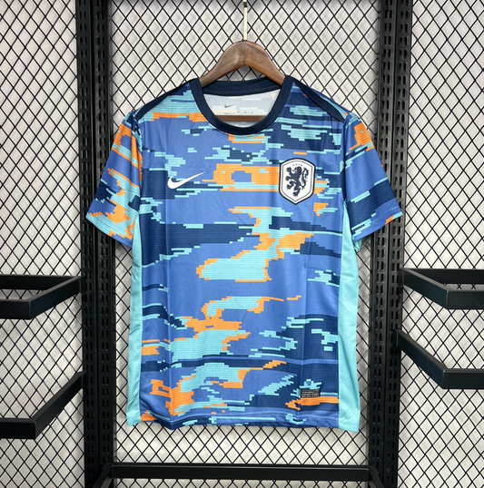 Netherlands 2024/2025 Pre-Match Training Blue Football Jersey