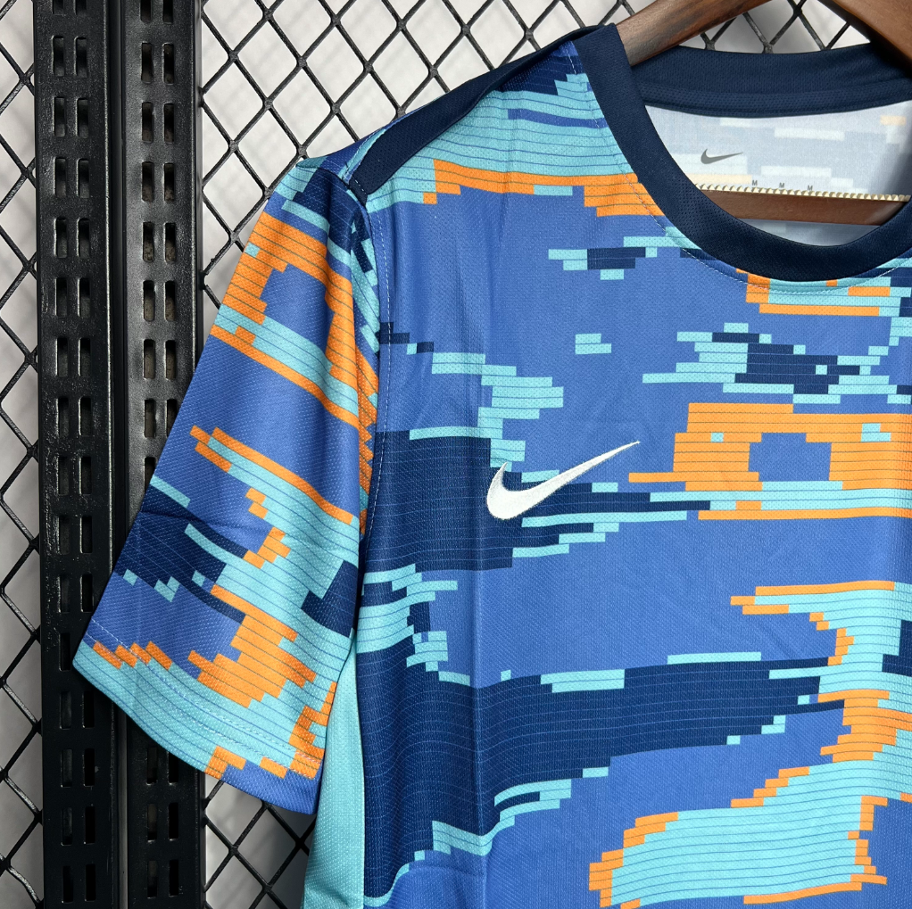 Netherlands 2024/2025 Pre-Match Training Blue Football Jersey