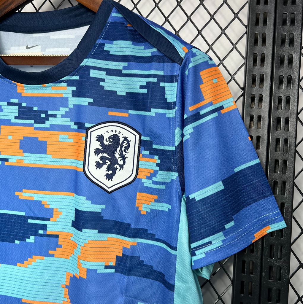 Netherlands 2024/2025 Pre-Match Training Blue Football Jersey