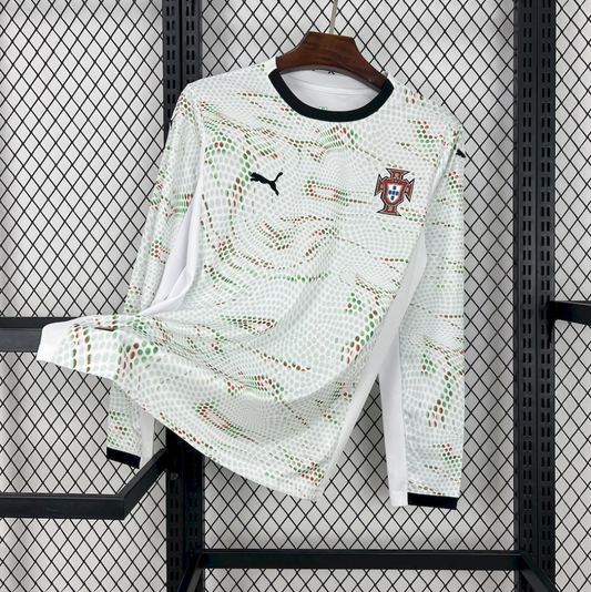official Portugal 25/26 Away White Football Long Sleeve Jersey Designed By Puma