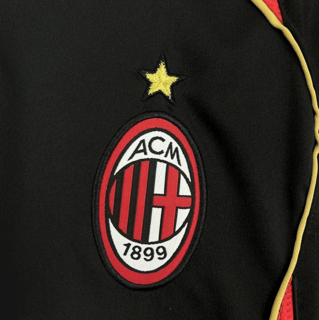 AC Milan 06/07 Third Away Black Long Sleeve Football Jersey Designed By Adidas