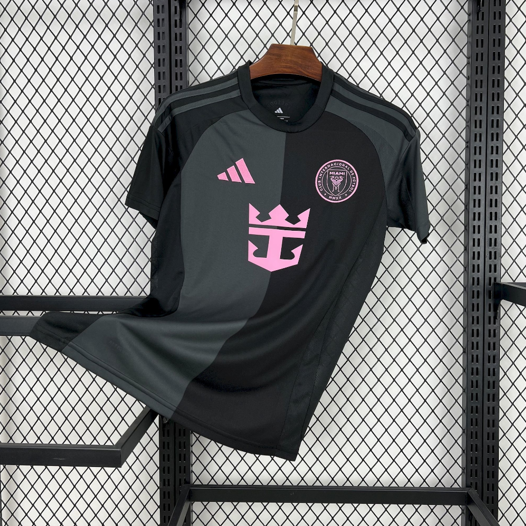 official Inter Miami 25/26 Away Black and Pink Football Jersey Designed by Adidas