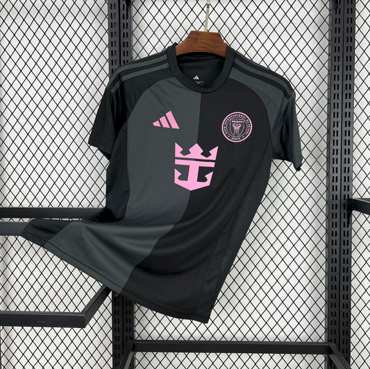 official Inter Miami 25/26 Away Black and Pink Football Jersey Designed by Adidas