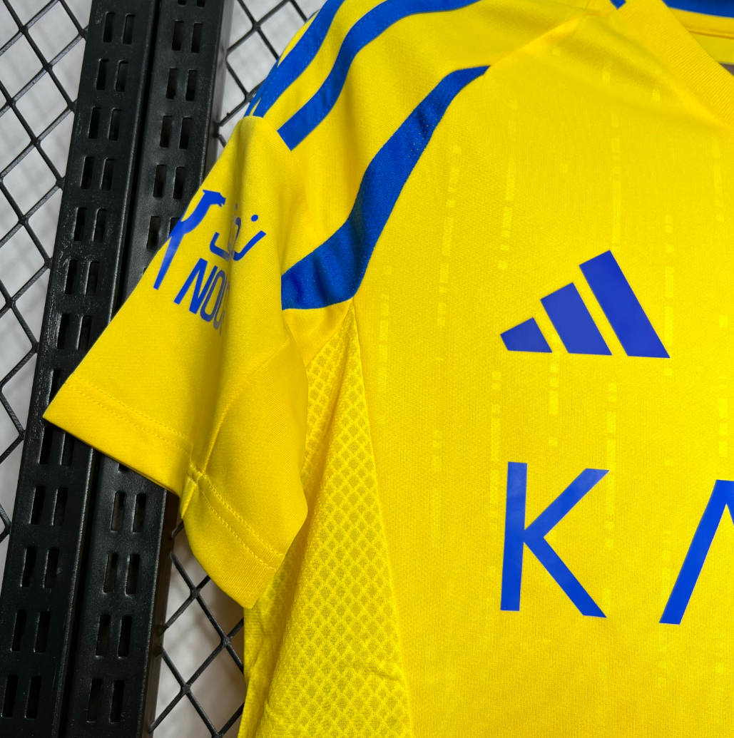 official Al-Nassr 24/25 Home  Yellow Football Short Sleeve Jersey Designed By Adidas