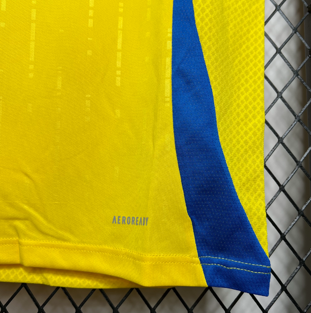 official Al-Nassr 24/25 Home  Yellow Football Short Sleeve Jersey Designed By Adidas