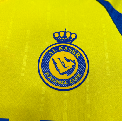official Al-Nassr 24/25 Home  Yellow Football Short Sleeve Jersey Designed By Adidas