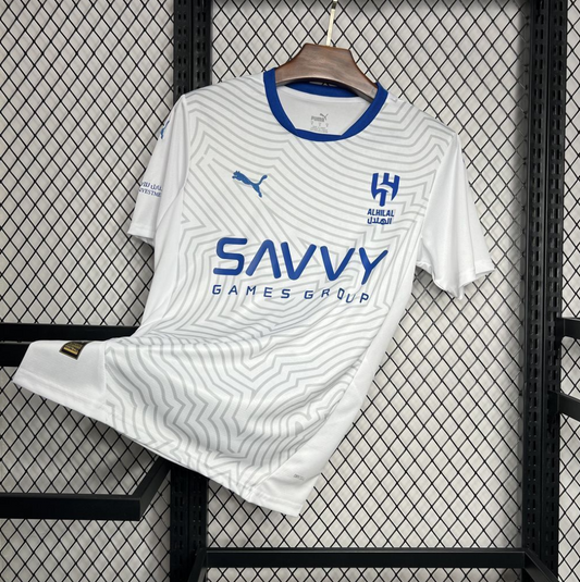 official Al Hilal 24/25 Away White and Blue Football Short Sleeve Jersey Designed By Puma