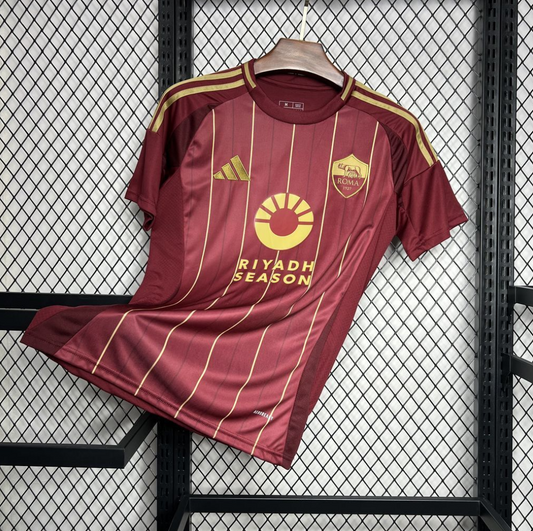 official AS Roma 24/25 Home Red Football Short Sleeve Jersey Designed By Adidas