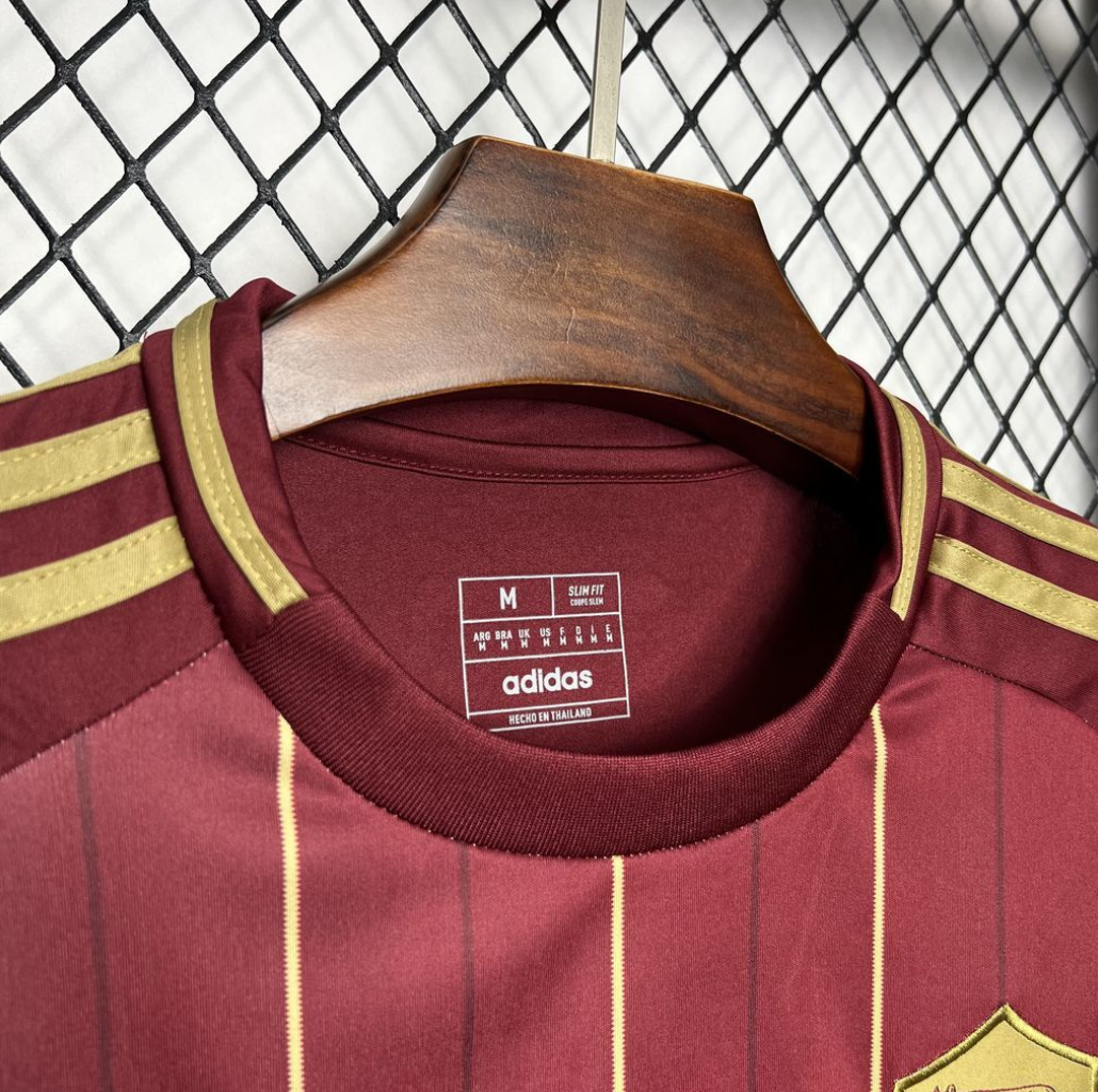 official AS Roma 24/25 Home Red Football Short Sleeve Jersey Designed By Adidas