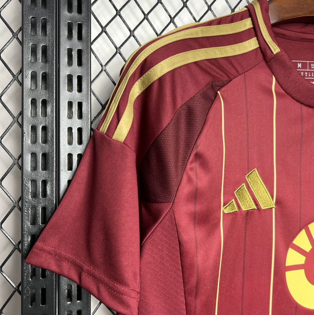 official AS Roma 24/25 Home Red Football Short Sleeve Jersey Designed By Adidas