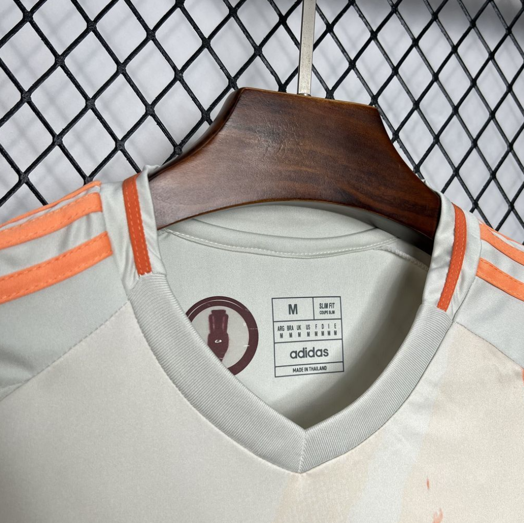 official AS Roma 24/25 Away White/Orange Short Sleeve Jersey Designed By Adidas