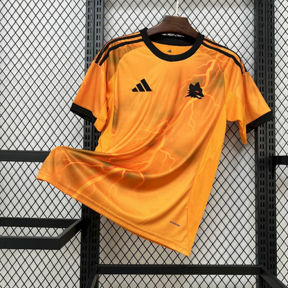 official AS Roma 25/26 Away Orange Football Short Sleeve Jersey Designed By Adidas