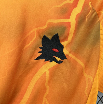 official AS Roma 25/26 Away Orange Football Short Sleeve Jersey Designed By Adidas