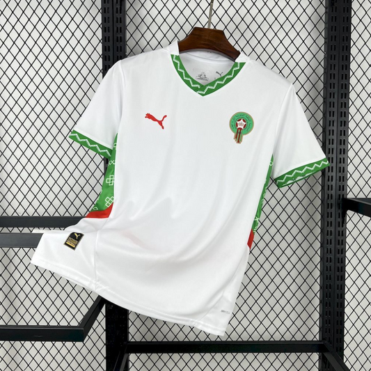 official Morocco 24/25 Away White Football Short Sleeve Jersey Designed By Puma