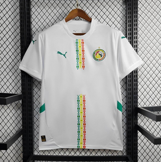 official Senegal 24/25 Home White Football Short Sleeve Jersey Designed By Puma