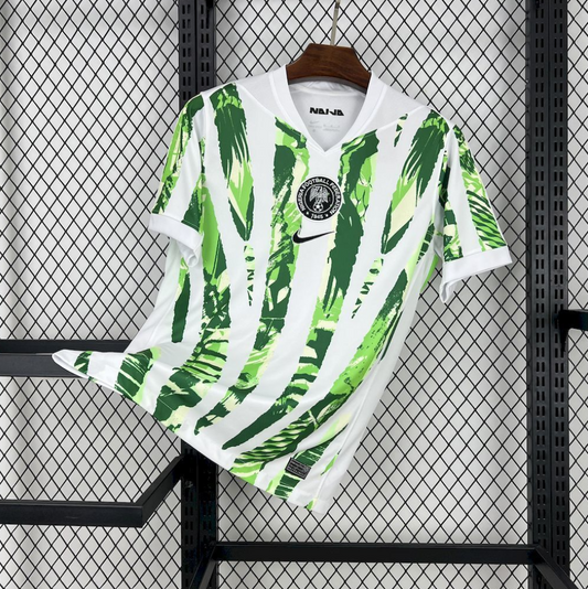 official Nigeria 25/26 Home White/Green Football Short Sleeve Jersey Designed By Nike