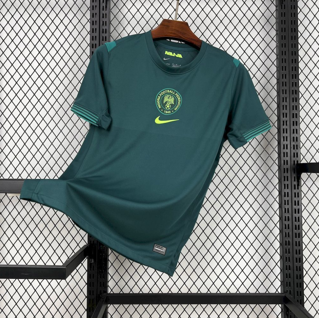 official Nigeria 25/26 Away Dark Green Football Short Sleeve Jersey Designed By Nike