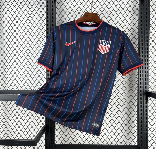 official USA 25/26 Away Blue/Red Football Short Sleeve Jersey Designed By Nike