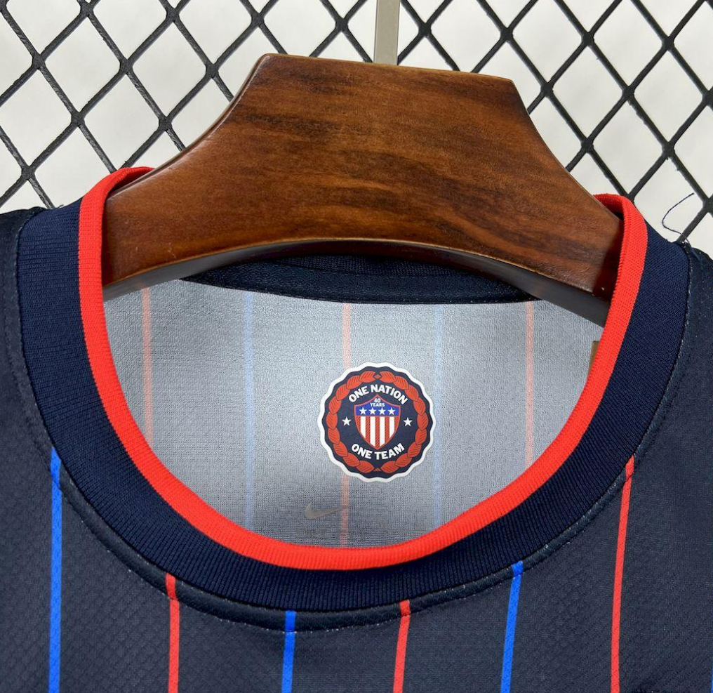 official USA 25/26 Away Blue/Red Football Short Sleeve Jersey Designed By Nike