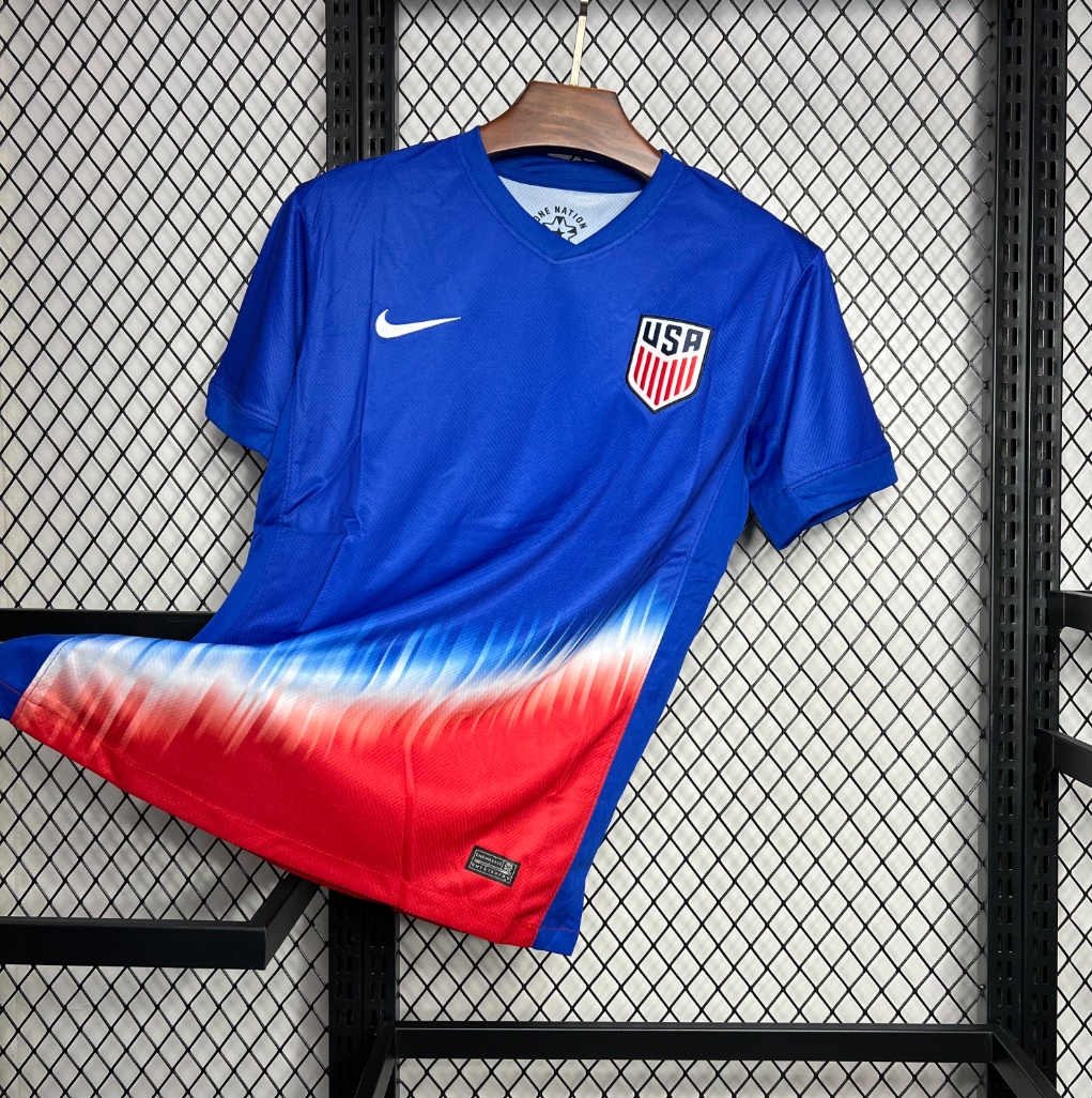 official USA 24/25 Away Blue Football Short Sleeve Jersey Designed By Nike