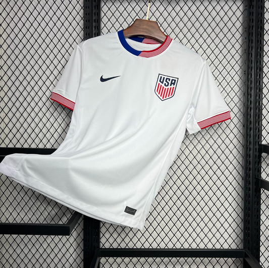 official USA 24/25 Home White Football Short Sleeve Jersey Designed by Nike