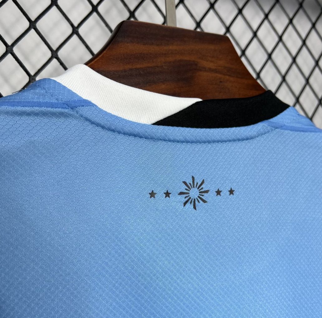 official Uruguay 24/25 Home Blue Football Short Sleeve Jersey Designed By Nike