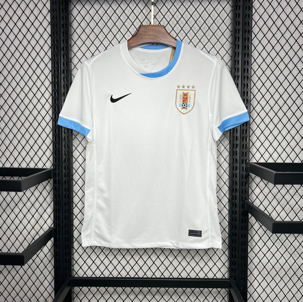 official Uruguay 24/25 Away White Football Short Sleeve Jersey Designed by Nike