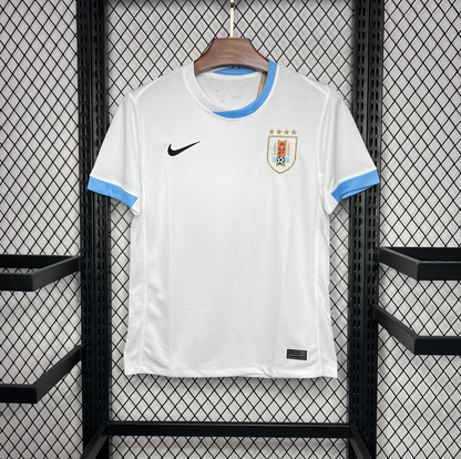 official Uruguay 24/25 Away White Football Short Sleeve Jersey Designed by Nike