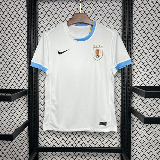 official Uruguay 24/25 Away White Football Short Sleeve Jersey Designed by Nike