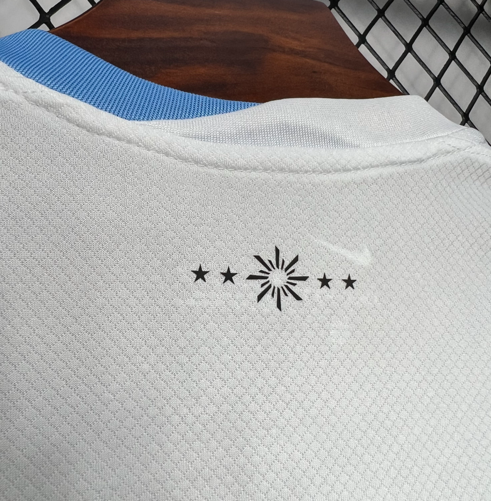 official Uruguay 24/25 Away White Football Short Sleeve Jersey Designed by Nike