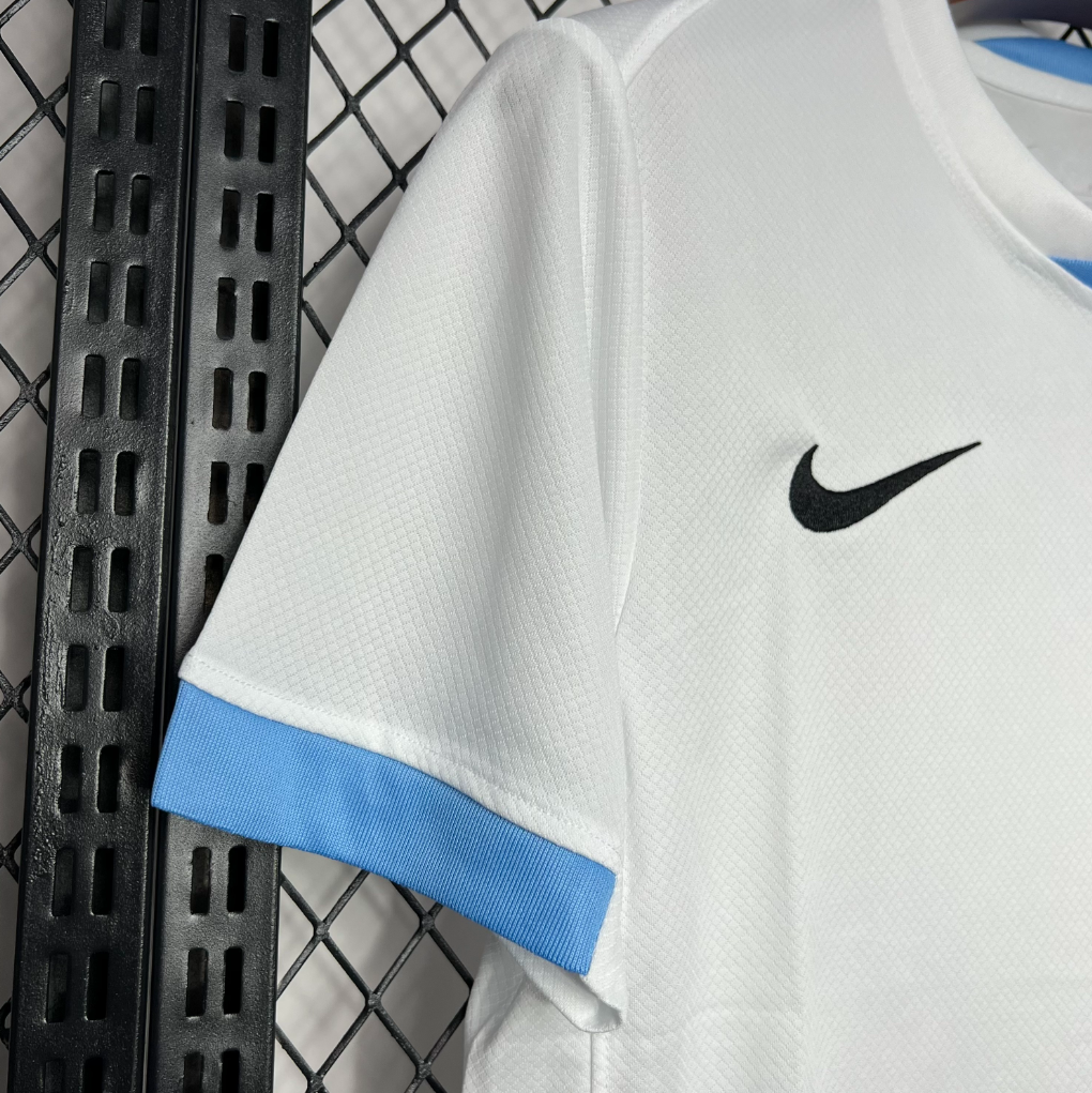 official Uruguay 24/25 Away White Football Short Sleeve Jersey Designed by Nike