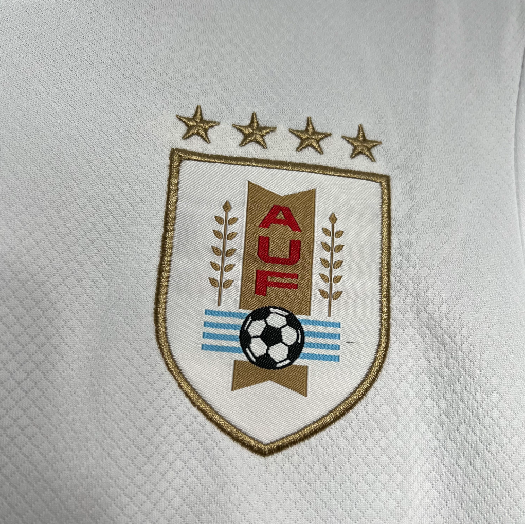 official Uruguay 24/25 Away White Football Short Sleeve Jersey Designed by Nike
