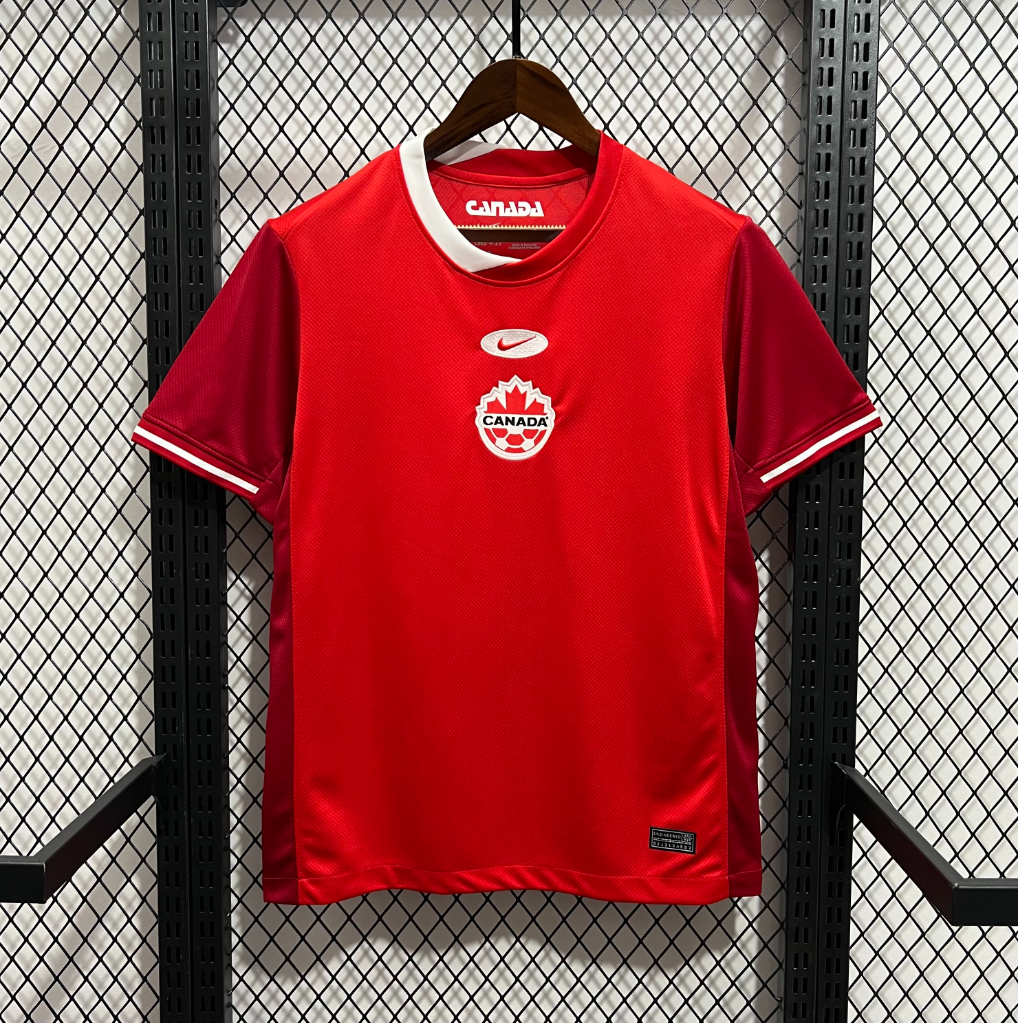 official Canada 24/25 Home Red Football Short Sleeve Jersey Designed By Nike