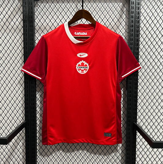 official Canada 24/25 Home Red Football Short Sleeve Jersey Designed By Nike