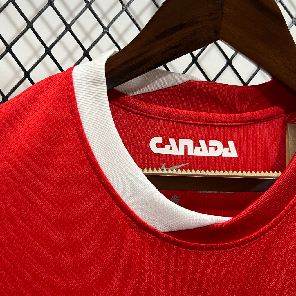 official Canada 24/25 Home Red Football Short Sleeve Jersey Designed By Nike