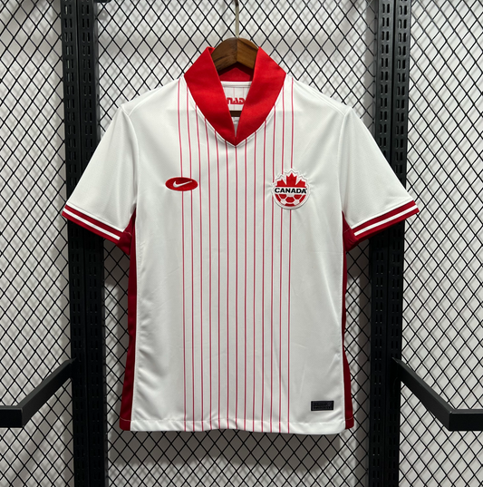official Canada 24/25 Away White Football Short Sleeve Jersey Designed By Nike